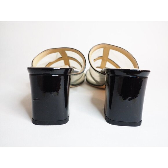 Marion Parke Black Patent Leather & Sheer Plastic Paneled Heels, Size 7 (US) 37 - Picture 5 of 13